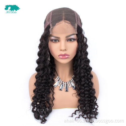 TOP 180 density deep wave hair 4*4 lace wigs